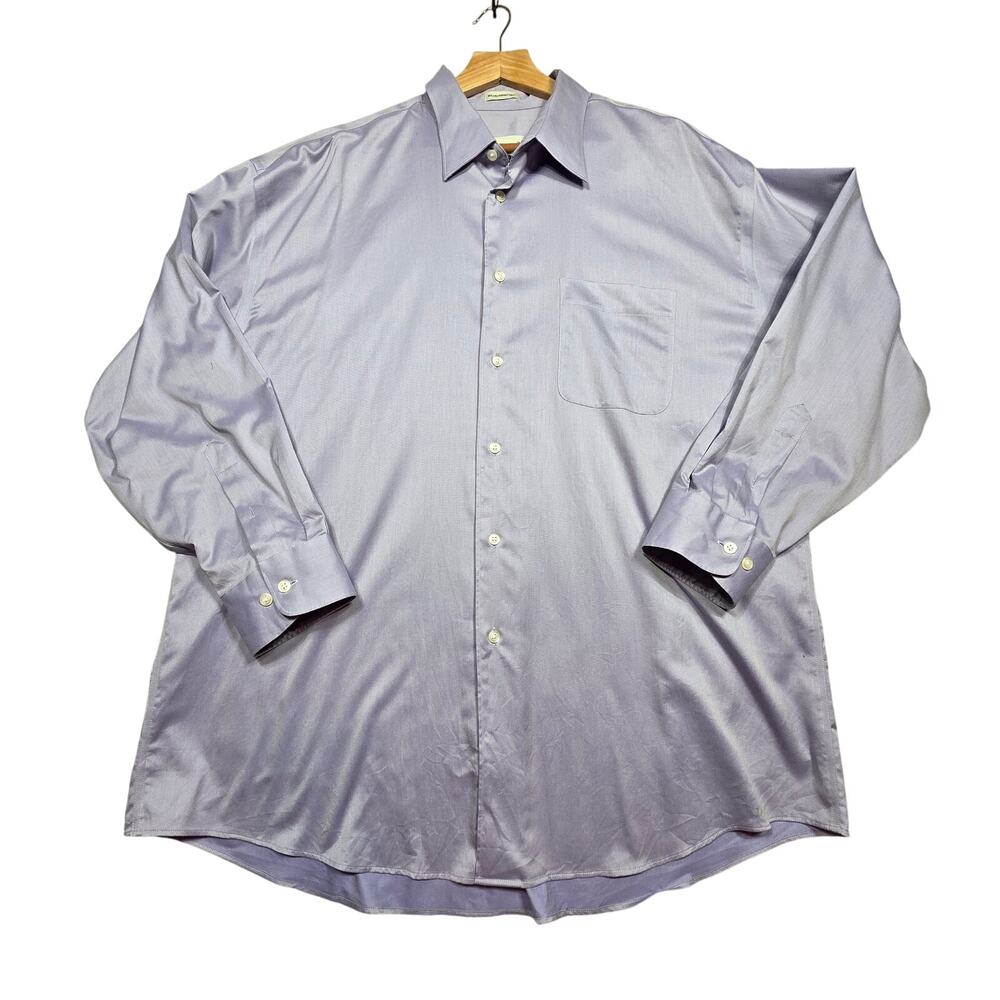 Pronto Uomo Satin Like Twill Button Down Dress Shirt Size